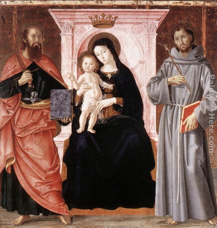 Madonna Enthroned with the Infant Christ and Saints painting - Antoniazzo Romano Madonna Enthroned with the Infant Christ and Saints art painting